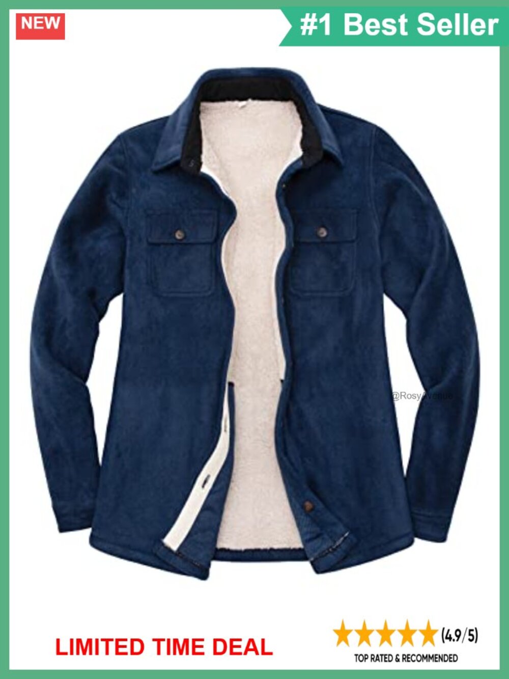 Sherpa Fleece Lined Plaid Button Up Shacket with Pockets